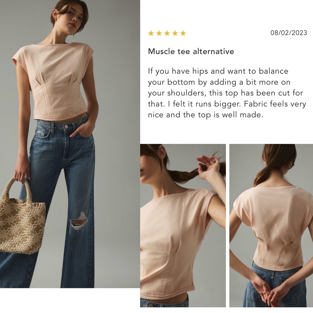 Anthro Pilcro Blush Pink Women's Corset Tee